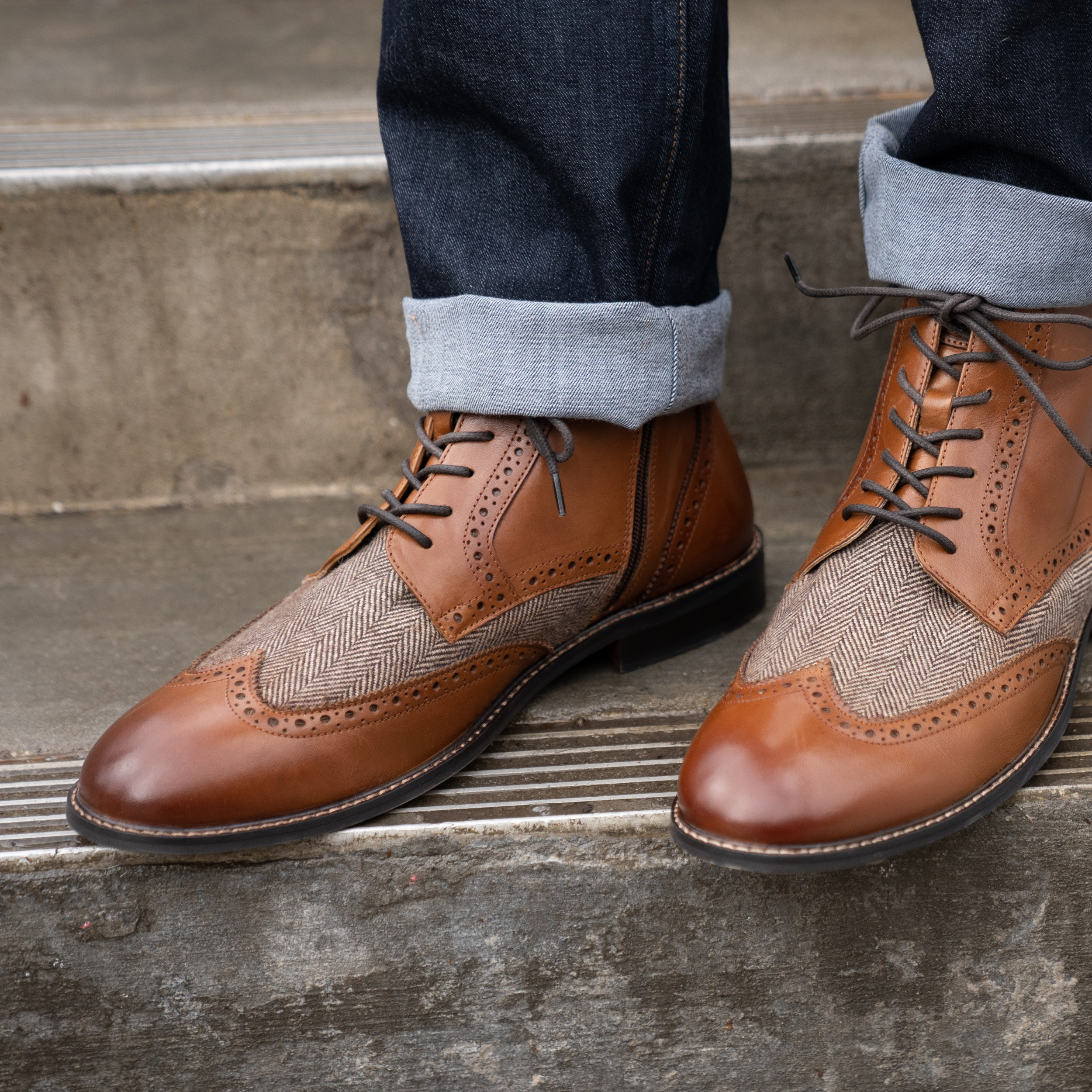 J&m 1850 meritt wingtip top boot