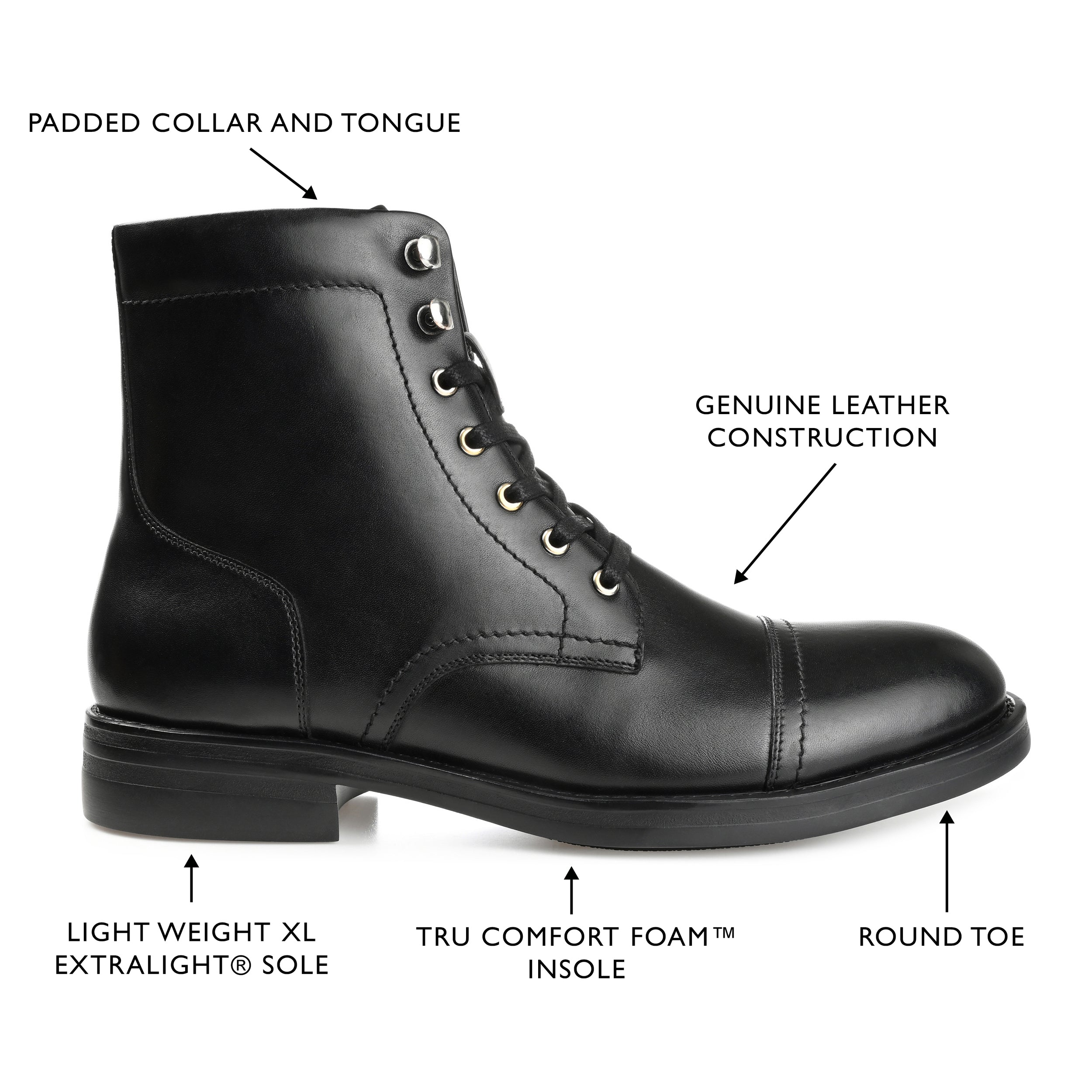 DARKO STANDARD WIDTH - Genuine Leather Cap Toe Boot | Thomas & Vine